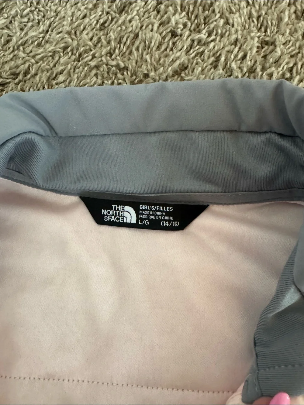 The North Face Light Pink Pullover with Gray Trim